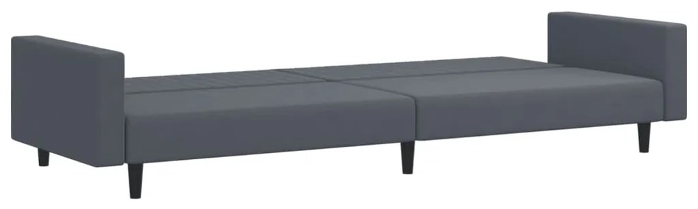 2 pcs conjunto de sofás veludo cinzento-escuro