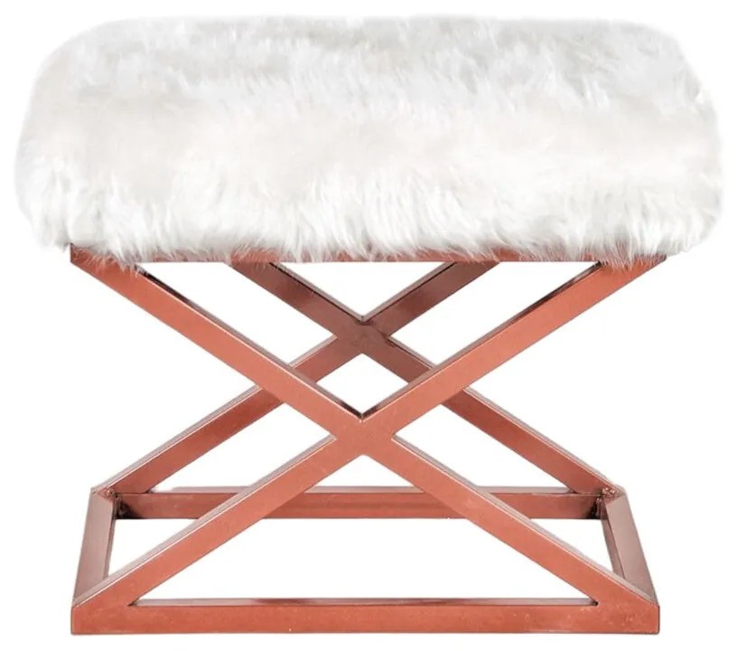 Pouffe Capraz – Copper White – 50x42x40 cm