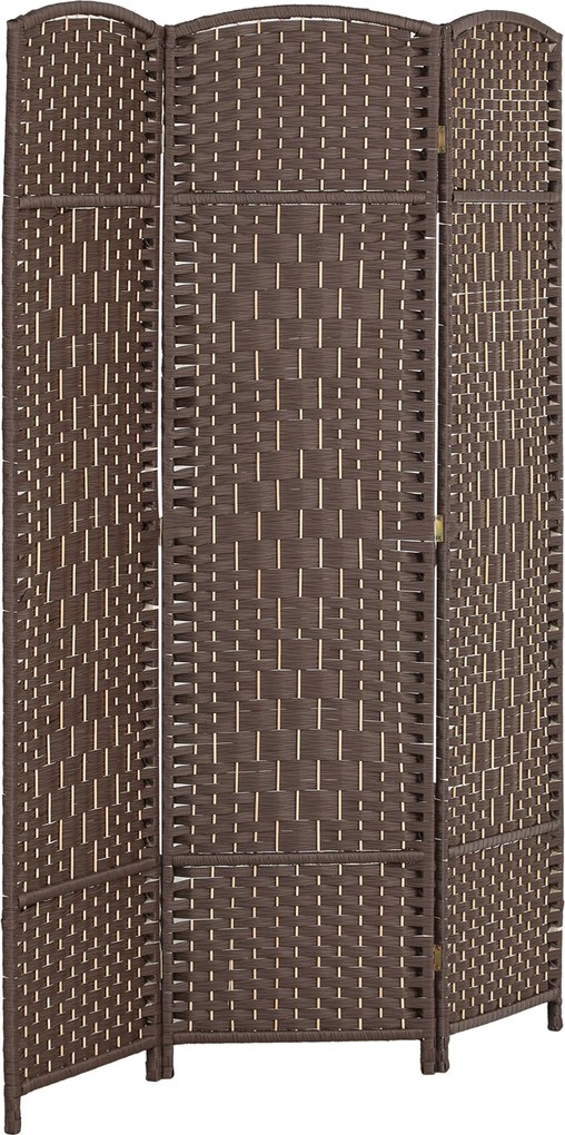 HOMCOM Biombo Interior 3 Painéis Dobrável 135x180 cm Castanho | Aosom Portugal