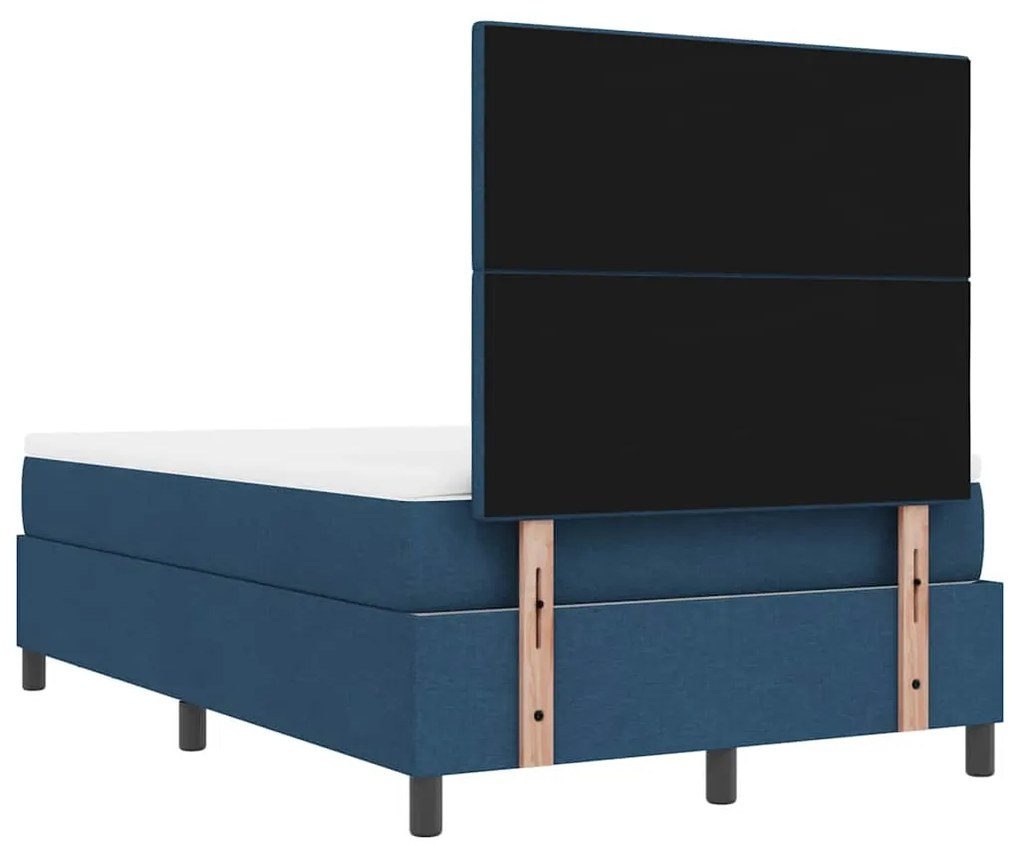 Cama Box com Colchão e Banco Azul 120x200 cm Tecido