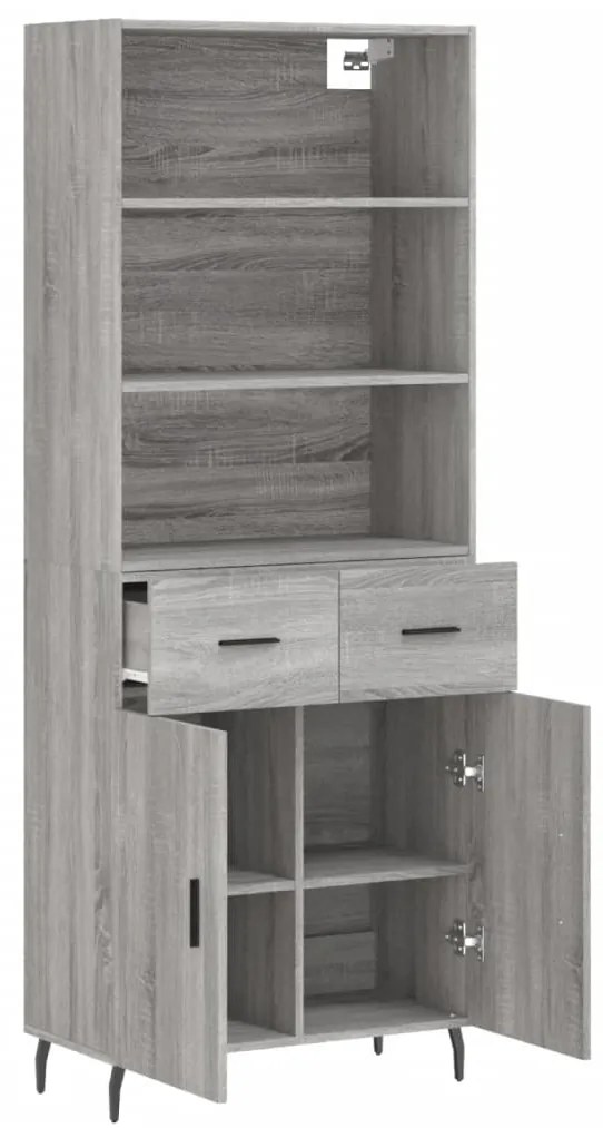 Armário alto 69,5x34x180 cm derivados de madeira sonoma cinza
