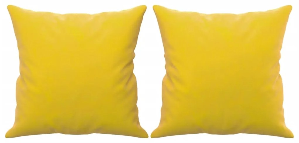 Sofá 2 lugares c/ almofadas decorativas 140 cm veludo amarelo