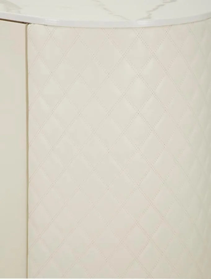 Aparador Sharon - Madeira e MDF Branco com Detalhes Dourados - 120 cm