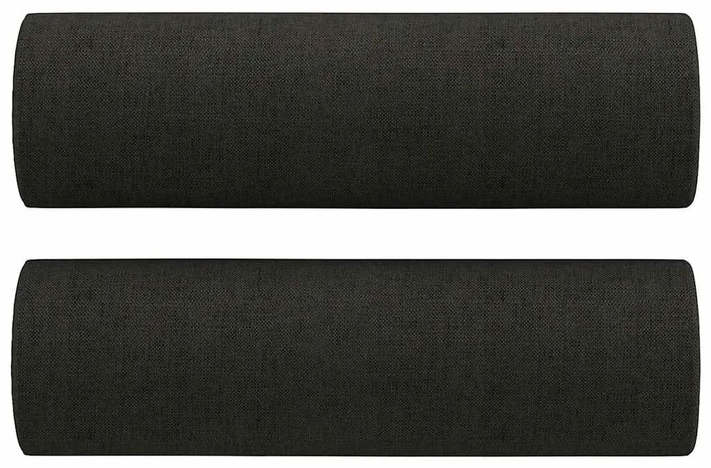 3 pcs conjunto de sofás com almofadas tecido preto