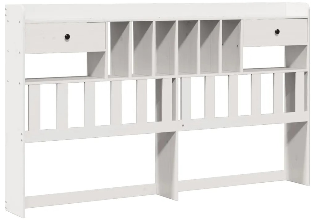 Cama com estante sem colchão 200x200 cm pinho maciço branco