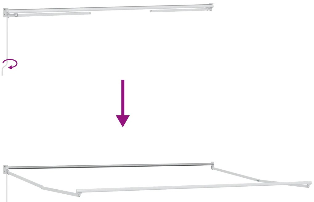 Toldo Retrátil Manual vidaXL Branco 500x300 cm, Tecido de Substituição
