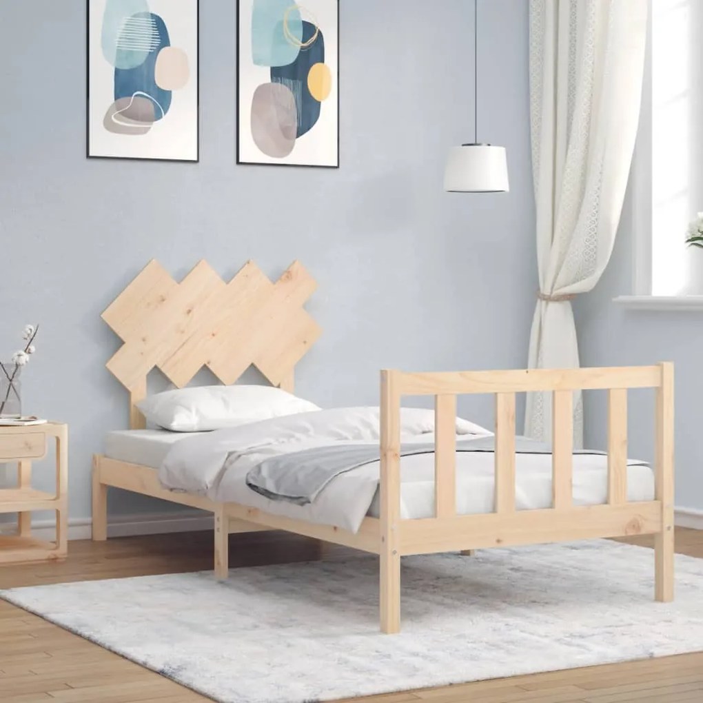 vidaXL Cama sem colchão 90x200 cm madeira de pinho maciça