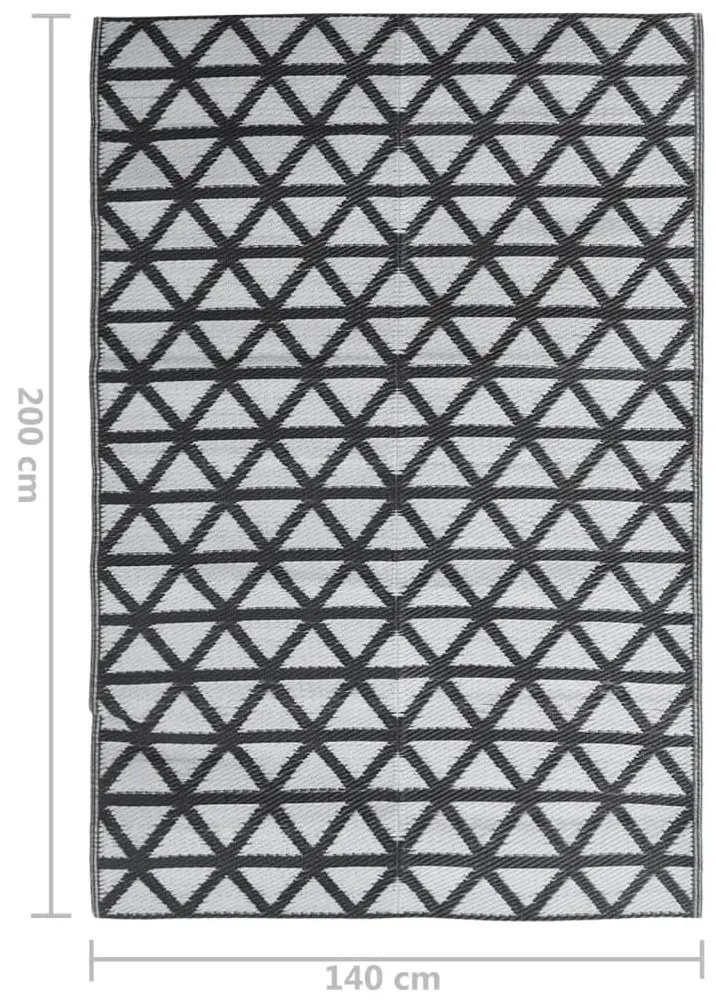Tapete de exterior 140x200 cm ARAKIL PP preto
