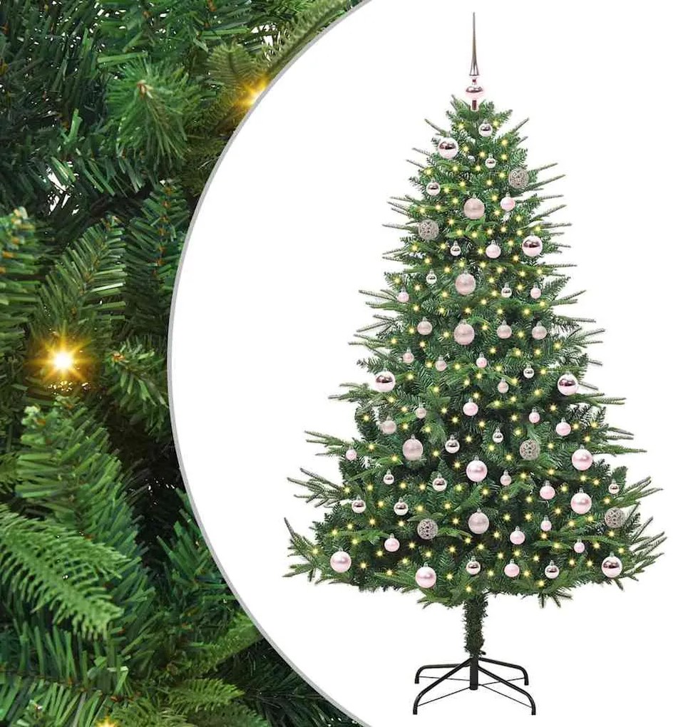 vidaXL Árvore de Natal Artificial Pré-iluminada com Conjunto de Bolas