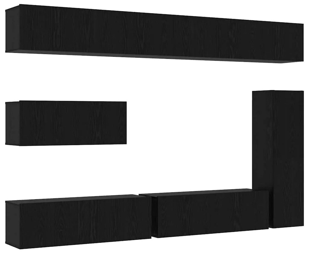 Conjunto de Painéis para TV com 7 peças - Montado na parede - Feito de
