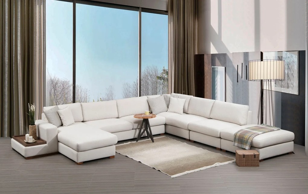 Sofá de Canto Loop - Branco - 374 x 428 x 85 cm