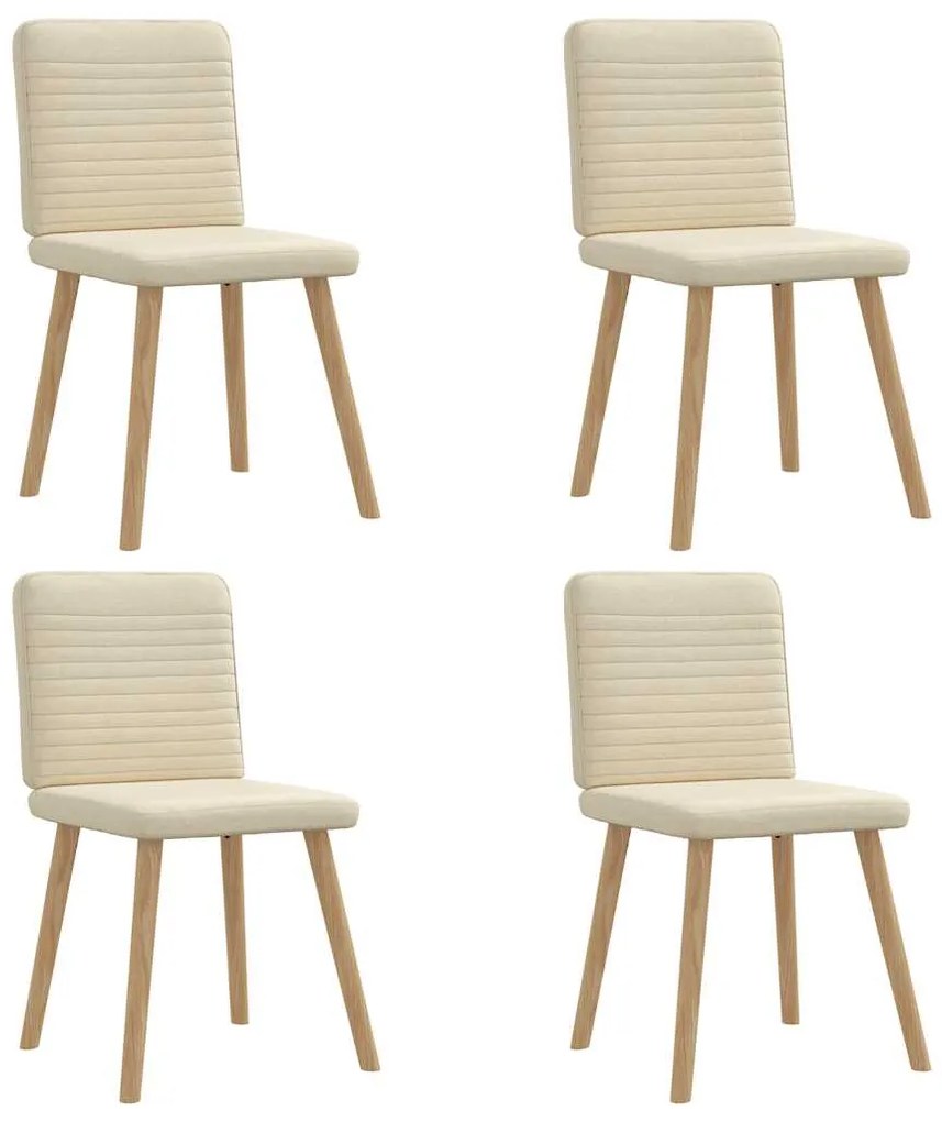 vidaXL Cadeiras de jantar 4 pcs tecido cor creme