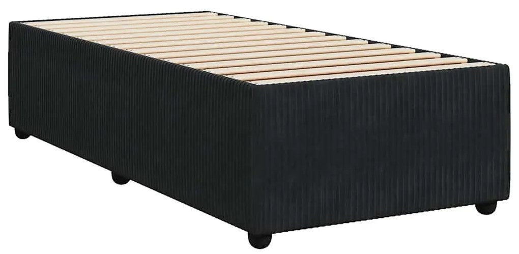 Cama com molas/colchão 90x190 cm veludo preto