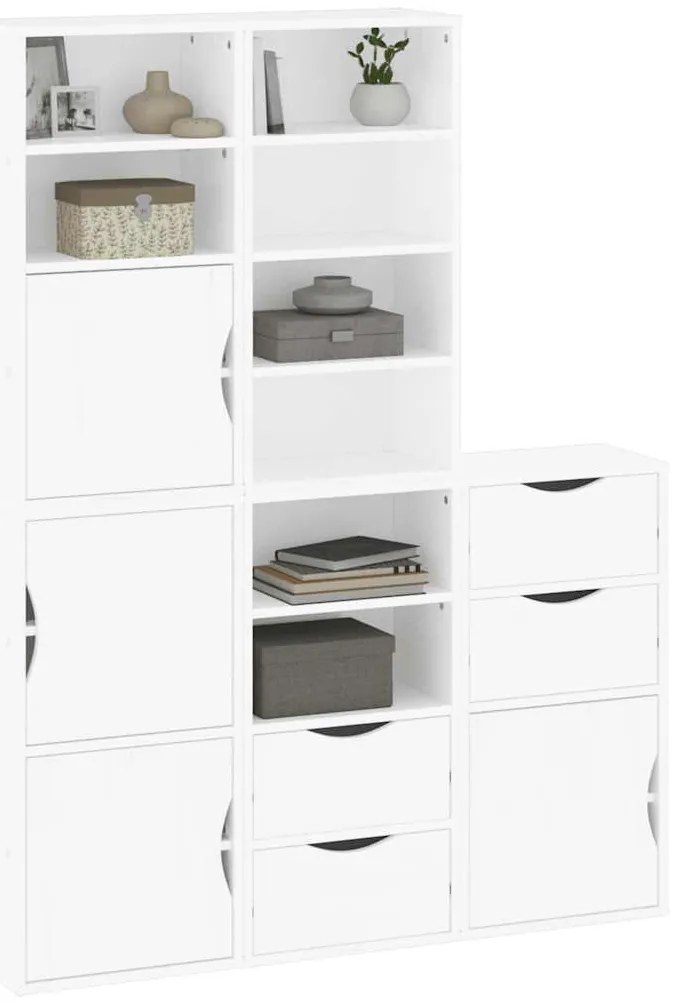 Móveis de apoio 5 pcs ODDA pinho de madeira maciça branco