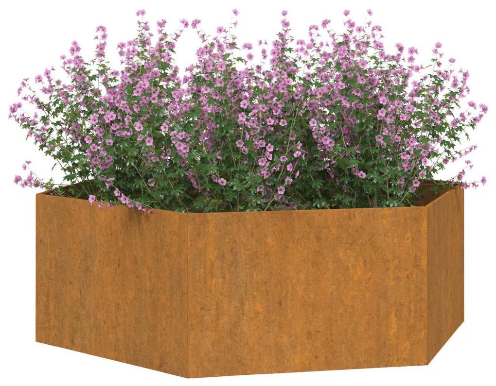 Vaso/floreira 138x120x45 cm aço corten cor enferrujado