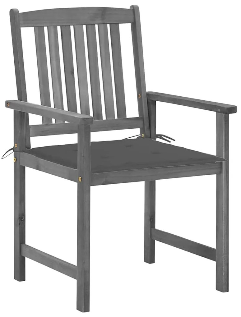 Cadeiras de jardim com almofadões 4 pcs acácia maciça cinza