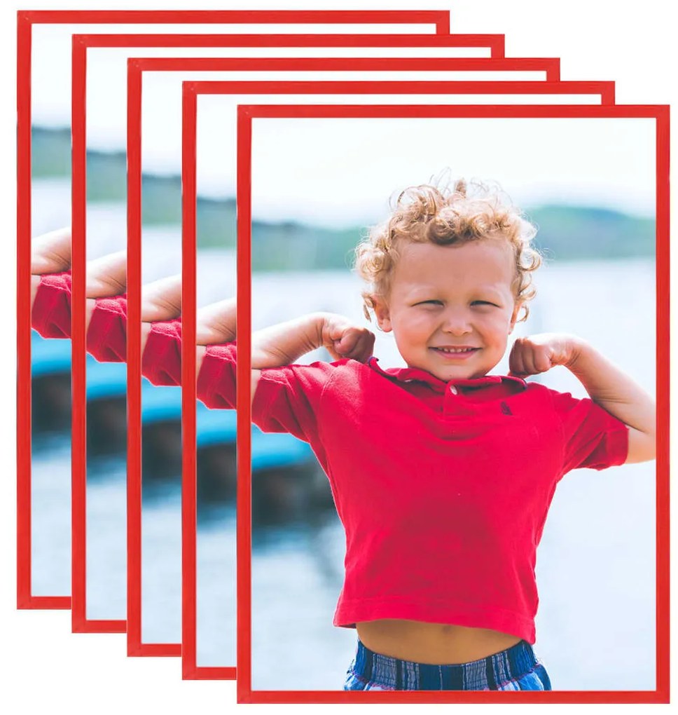332403 vidaXL Molduras para parede 5 pcs 59,4x84 cm MDF vermelho