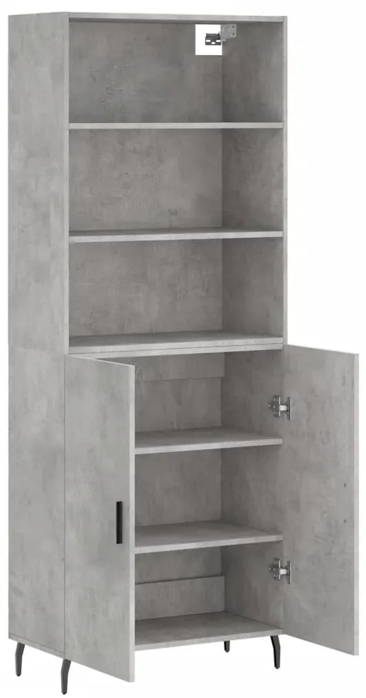 Armário alto 69,5x34x180 cm derivados de madeira cinza cimento