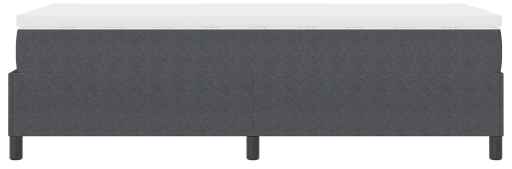Cama Box Spring com Colchão Cinza Escuro Individual Tecido de Veludo C