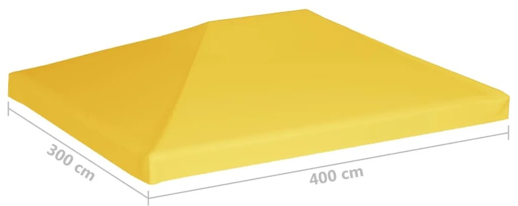 Cobertura de gazebo 270 g/m² 4x3 m amarelo