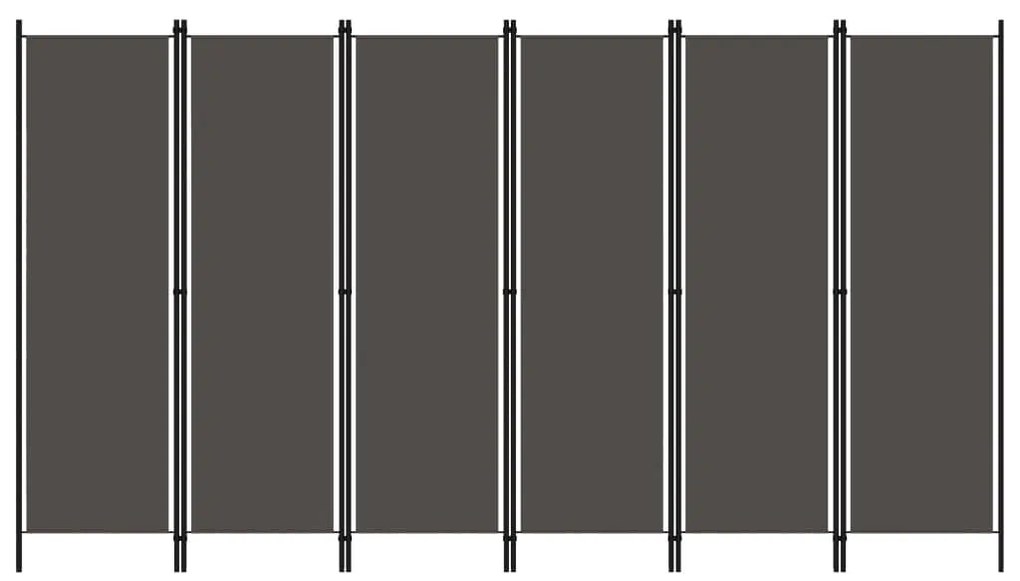 Divisória de quarto com 6 painéis 300x180 cm antracite