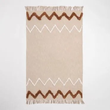 Manta Xadrez Em Algodão Esmolyan Castanho Trigo - Sklum