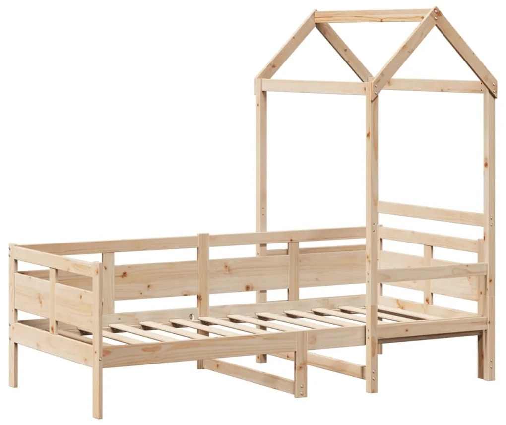 Sofá-cama com telhado 90x200 cm madeira de pinho maciça