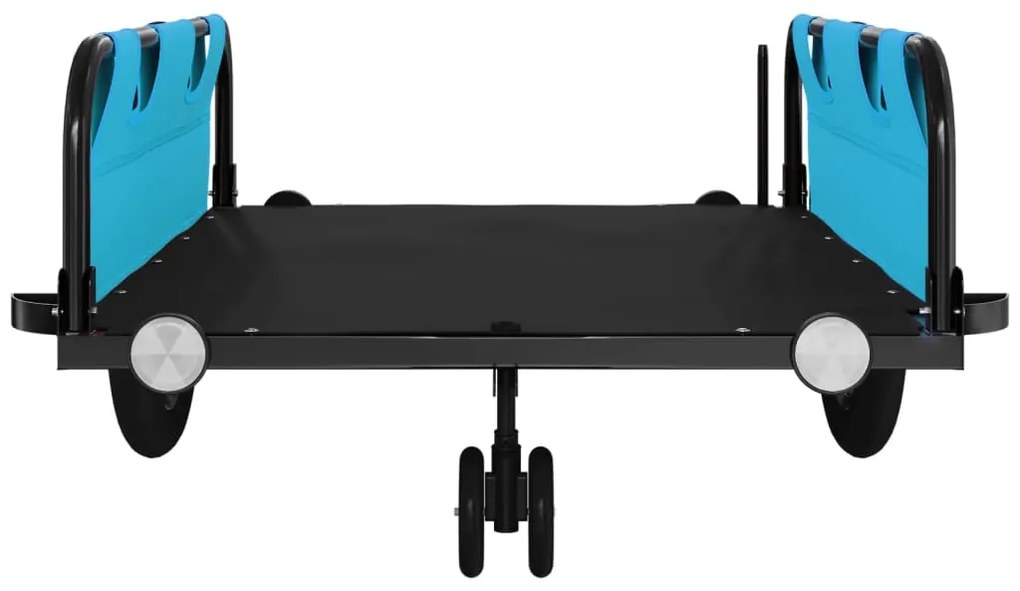 Reboque de bicicleta tecido oxford/ferro azul/preto