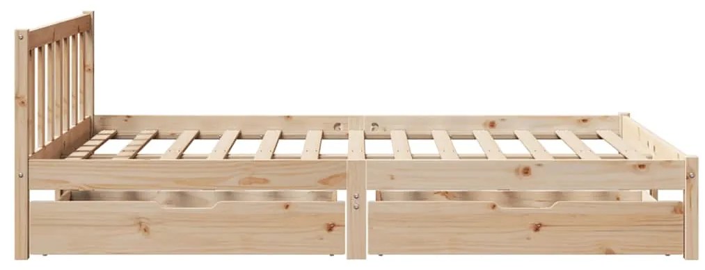 Cama sem colchão 140x190 cm madeira de pinho maciça