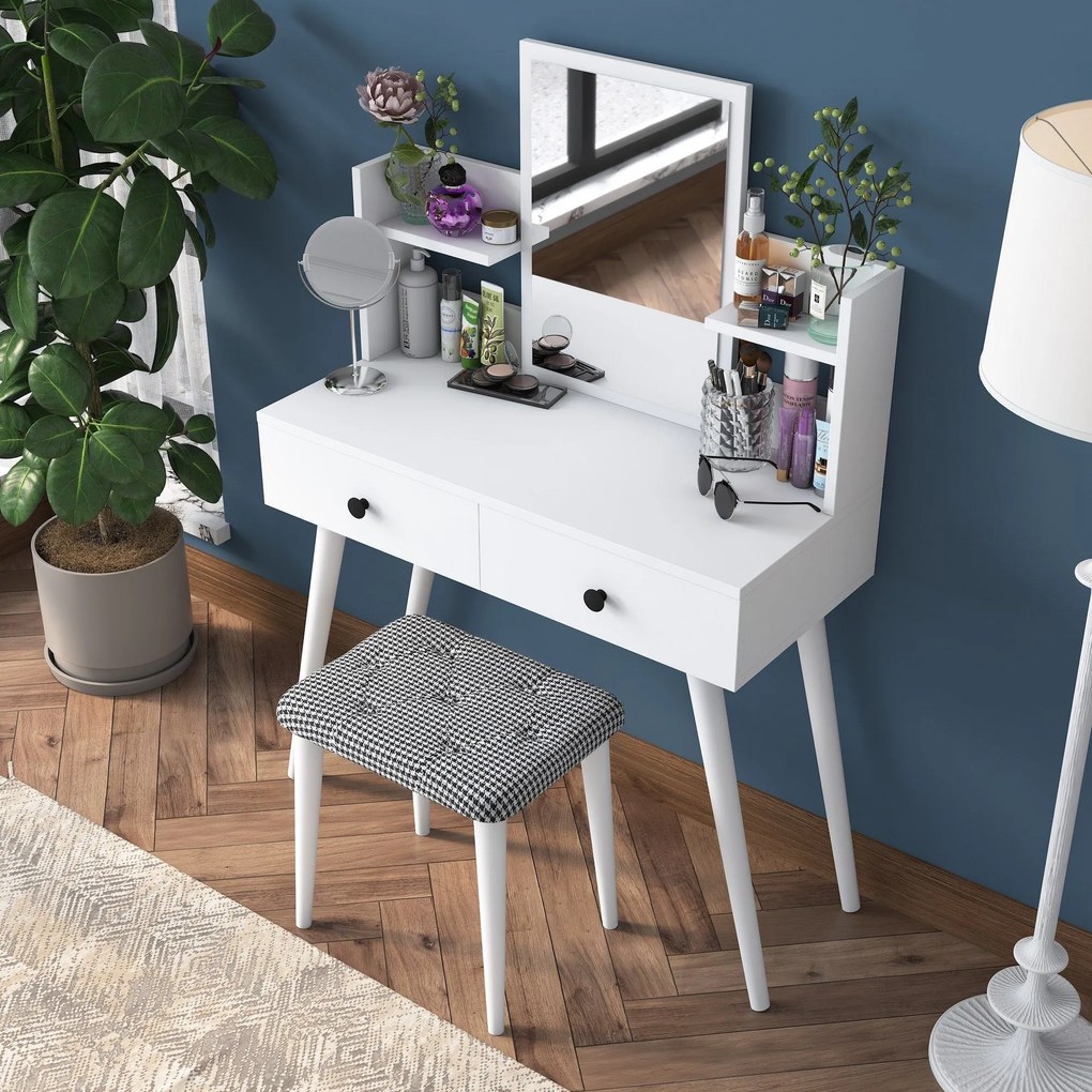 Mesa de Maquilhagem BJ102 – Branco – 103x111,8x40 cm