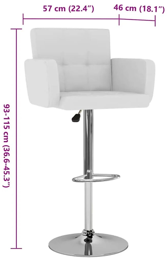 Bancos de bar 2 pcs couro artificial branco