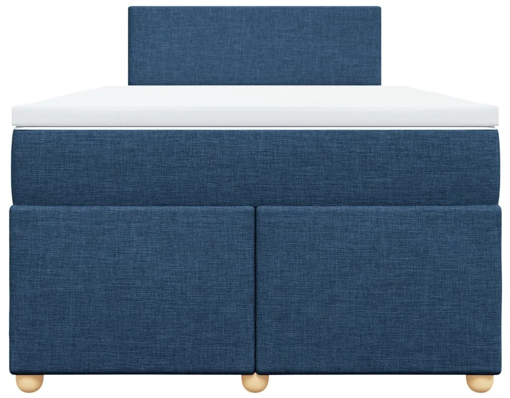 Cama boxspring com colchão 120x190 cm tecido azul