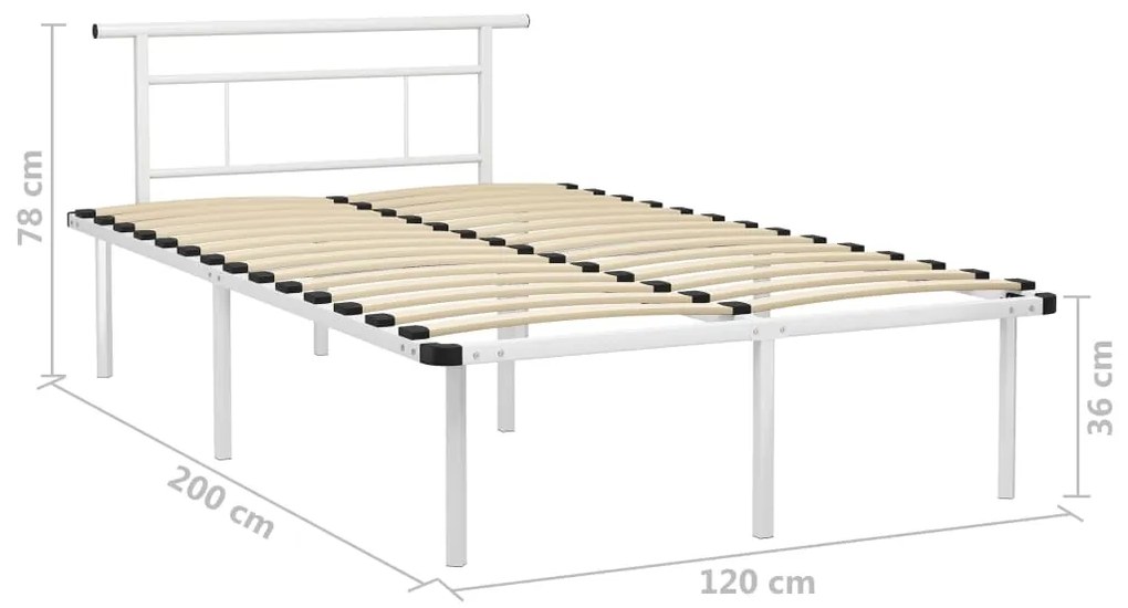 Estrutura de cama 120x200 cm metal branco