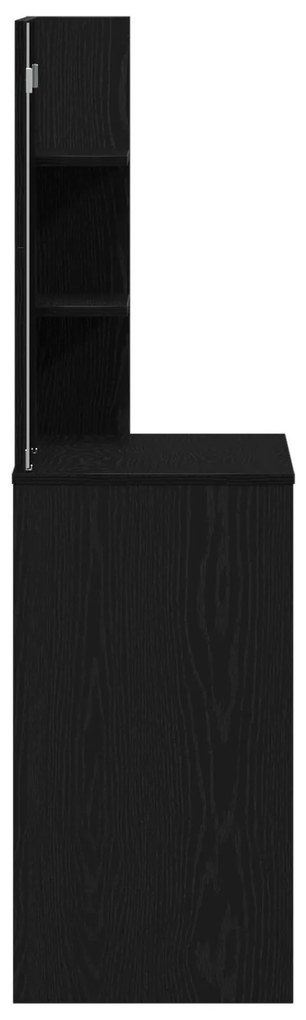 Mesa de Maquiagem em Carvalho Preto com Espelho - 74,5 x 40 x 141 cm