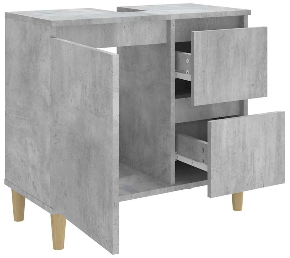 Armário WC 65x33x60 cm derivados de madeira cinzento cimento