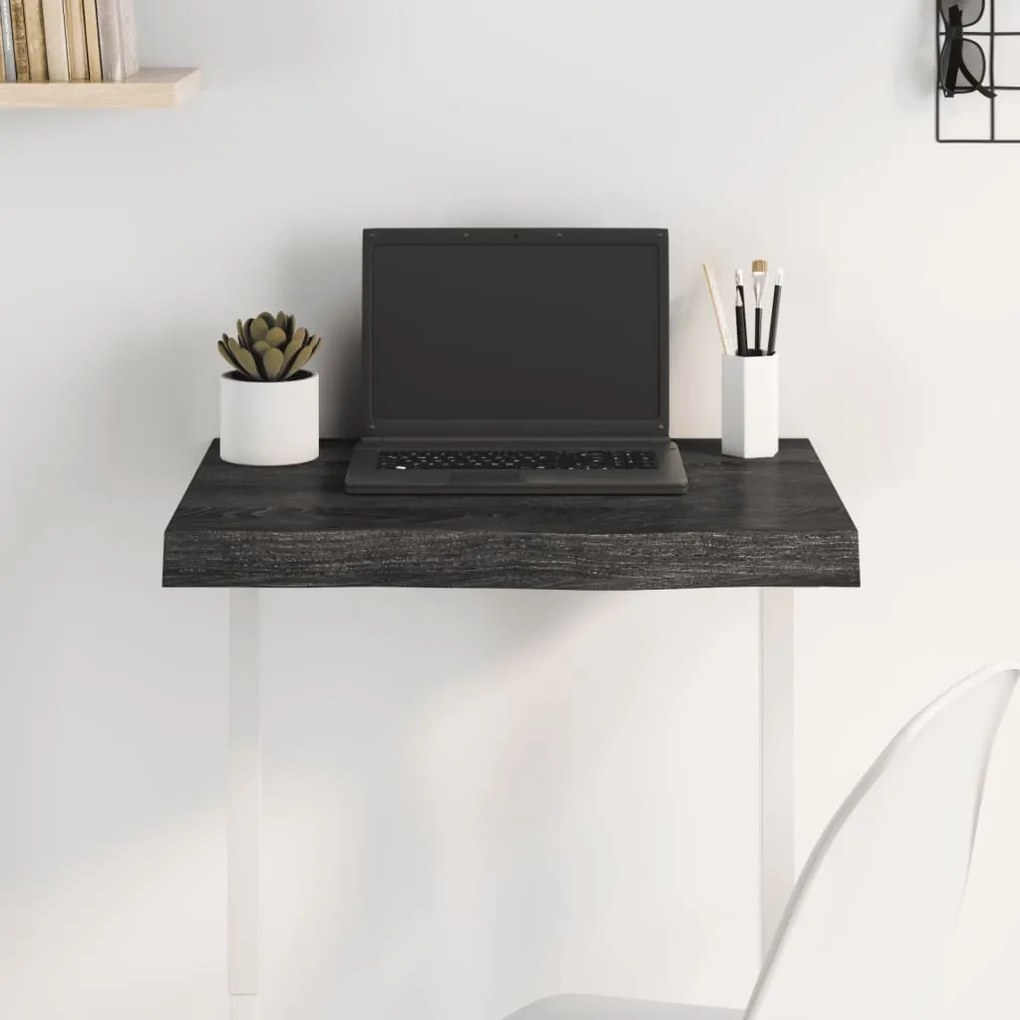 vidaXL Tampo de mesa 60x40x(2-6) cm carvalho tratado castanho-escuro
