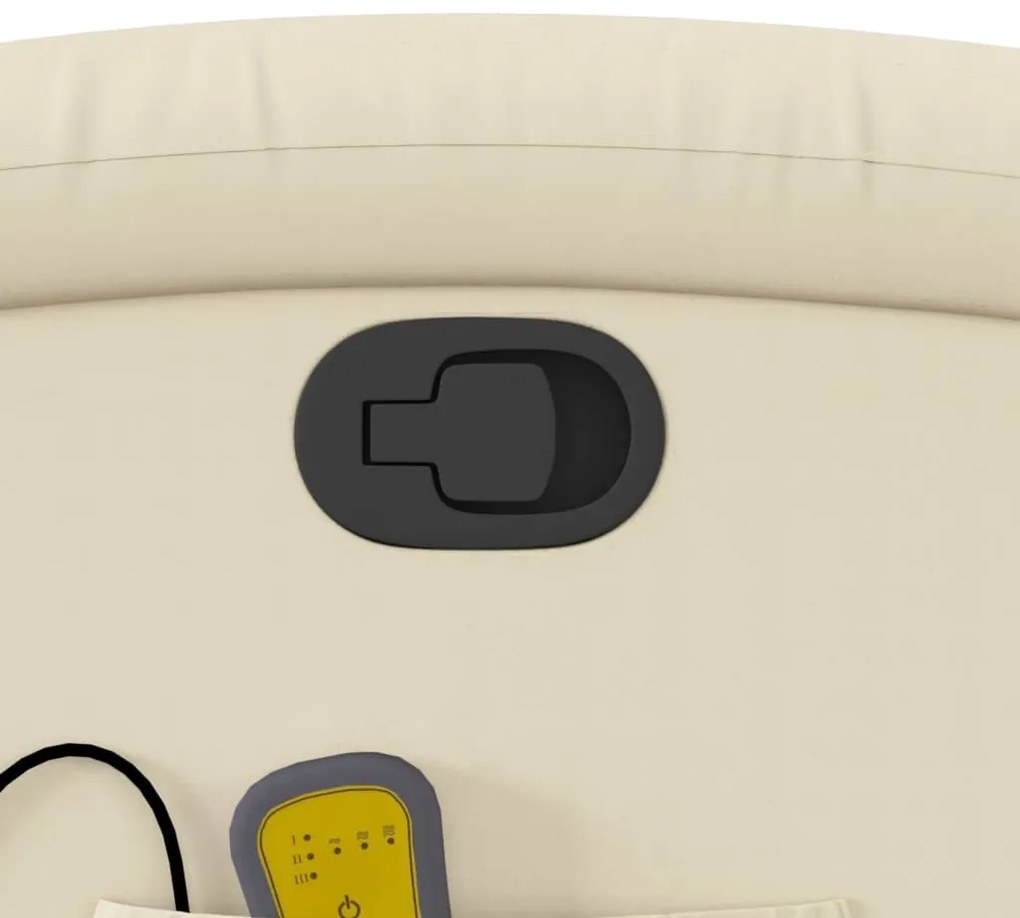 Poltrona reclinável de massagens couro artificial cor creme