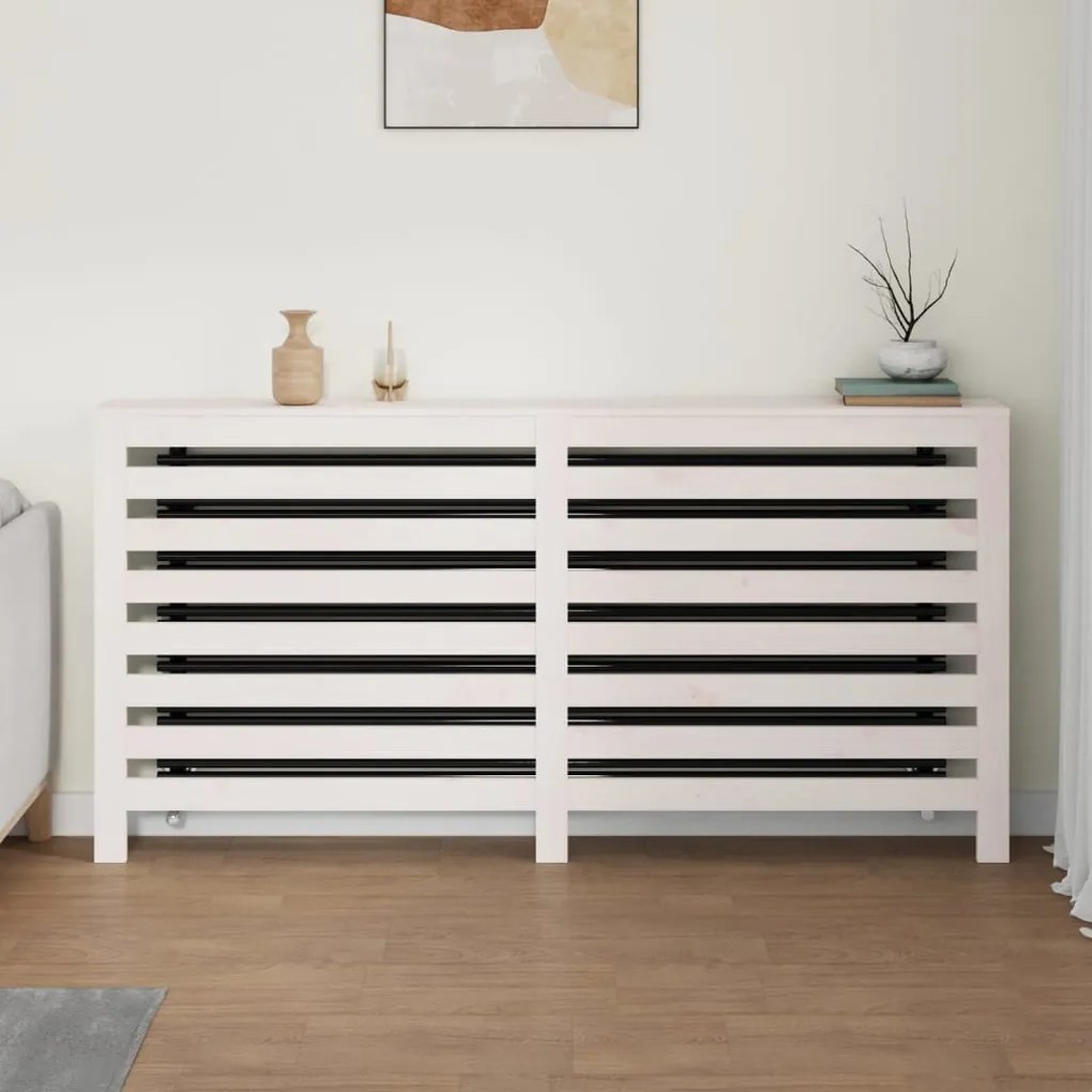 Cobertura de radiador 169x19x84 cm pinho maciço branca