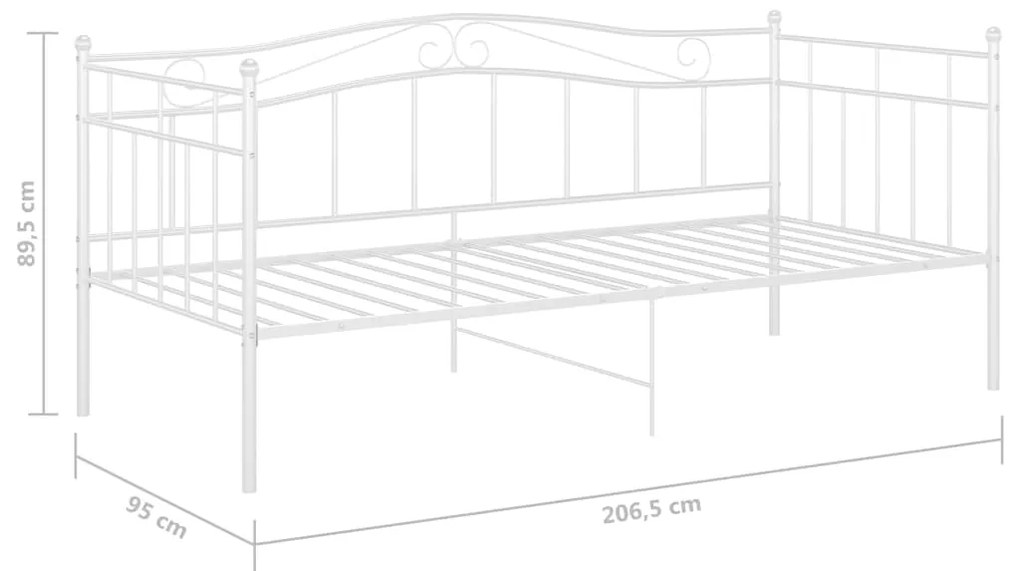 Sofá-cama 90x200 cm metal branco