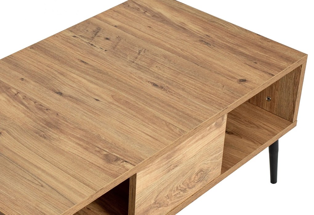 Mesa de Centro Bukle – Pinho Atlântico Preto – 90x40x50 cm