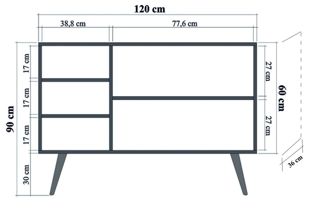 Console Mega – Carvalho Sonoma – 120x90x36 cm
