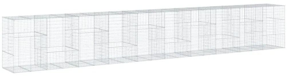 Cesto gabião com cobertura 1000x100x150 cm ferro galvanizado