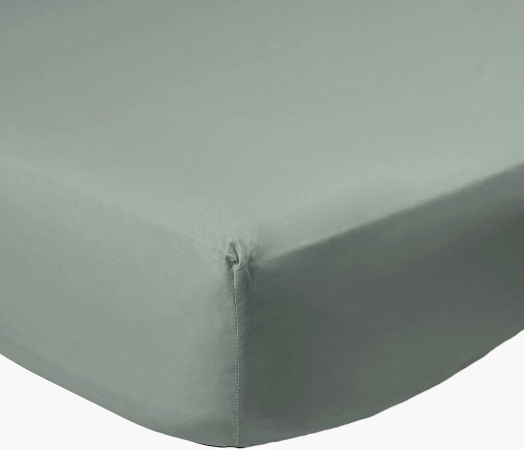 Lençol com elástico em percal de algodão para boxspring Sage