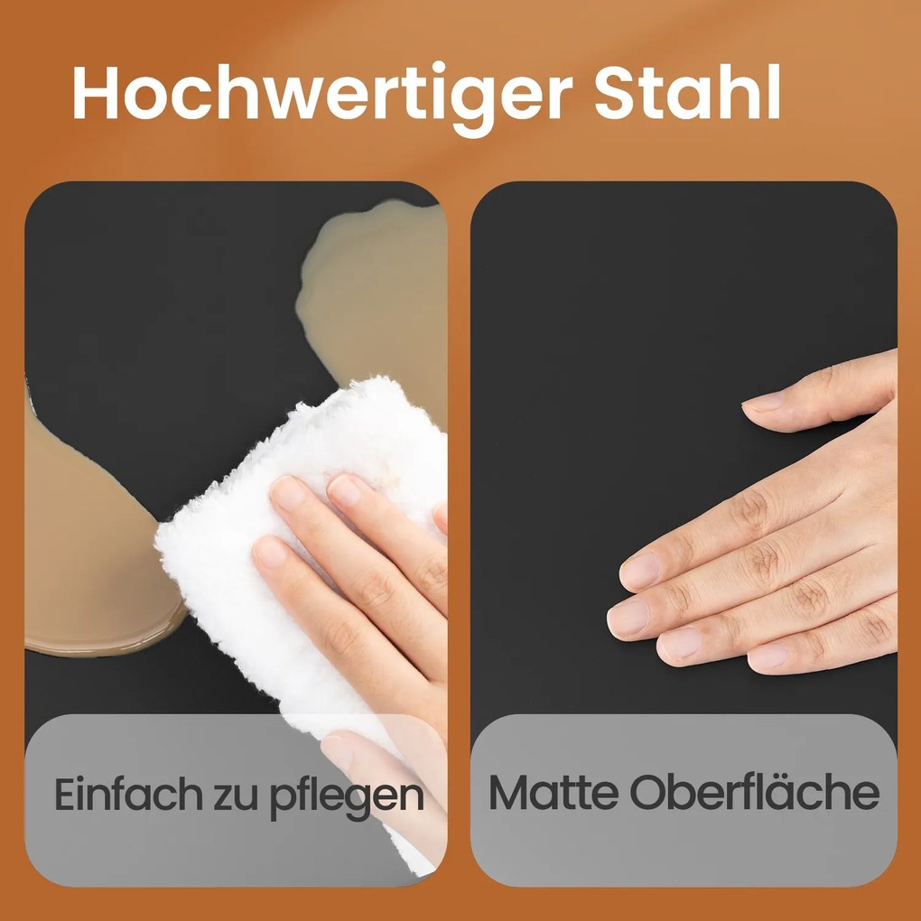 Caixote do lixo com 3 compartimentos 60,5 x 40,5 x 48,5 cm preto