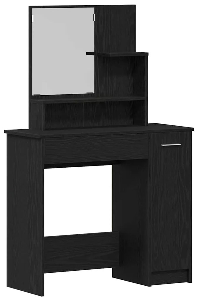 Conjunto de Toucador vidaXL Carvalho Preto Madeira Engenheirada