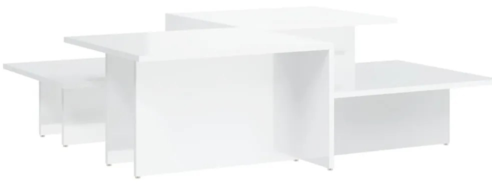 Mesas de centro 2 pcs derivados de madeira branco brilhante