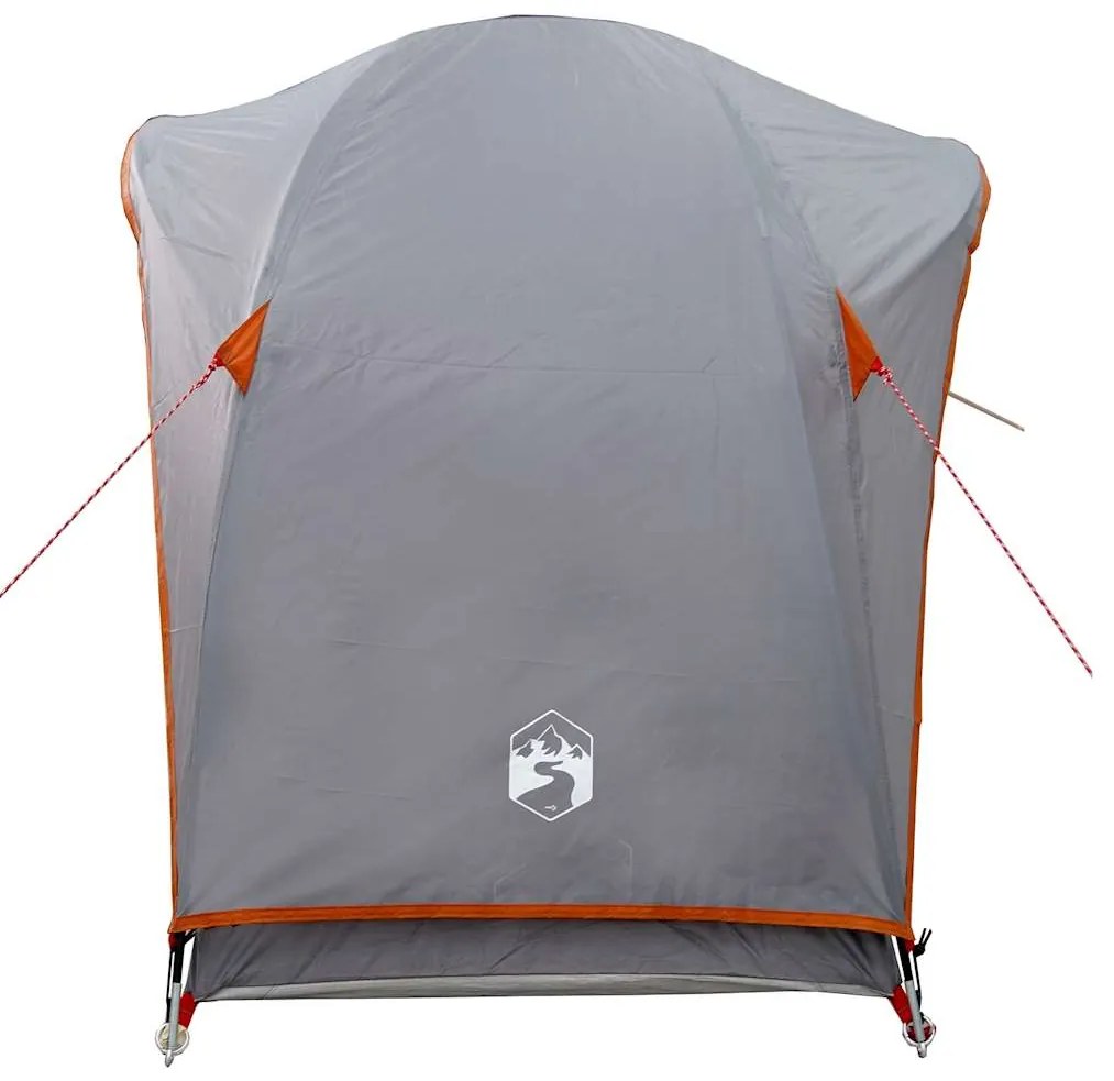 Tenda de campismo p/ 1 pessoa impermeável cinzento e laranja