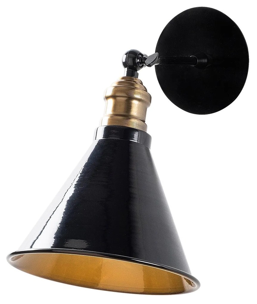 Candeeiro de Parede Berceste - Preto - 19 x 27 x 27 cm