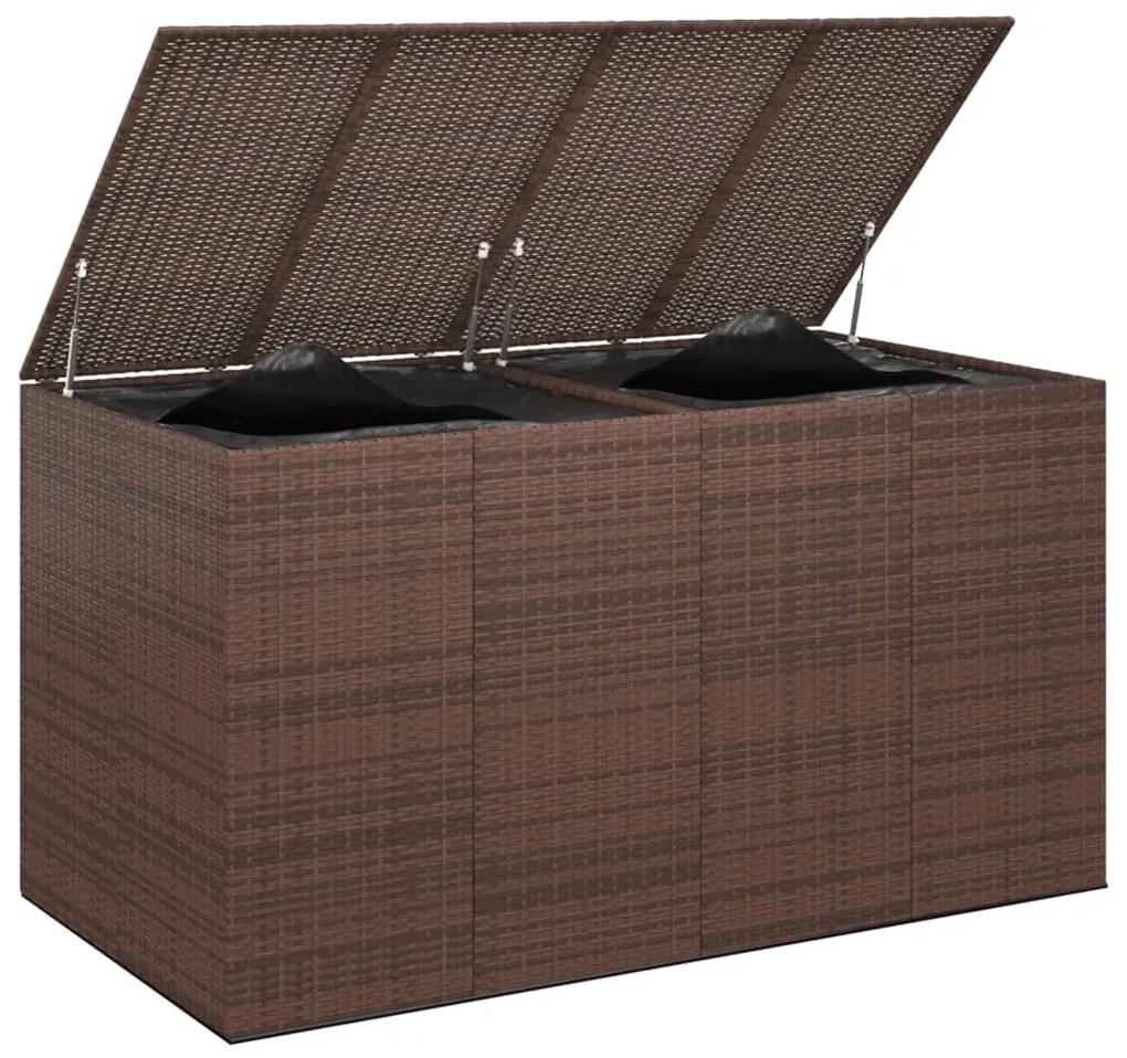 Caixa para almofadões de jardim 194x100x103 cm vime PE castanho