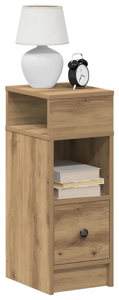 Mesa de cabeceira com gaveta 25x31x66 cm carvalho artisiano